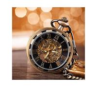 WZYYCV Hombre Pocket Watch Reloj De Bolsillo Vintage Reloj De Bolsillo Calado Sin Tapa Reloj con Cadena para Hombre Regalo para Cumpleaños Navidad Reloj de Bolsillo