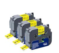 WZZSKFYQ 3 uds TZe251 Cinta de Etiquetas Compatible TZe151 TZe451 TZe551 TZe651 TZe751 Etiquetas compatibles con Fabricante de Etiquetas(Black on Yellow)