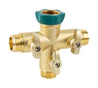Wzzy Gurden Adaptador de grifo de 3 vías, distribuidor en T de 3/4 pulgadas con válvula de cierre, doble conexión, ideal para sistema Gardena, distribuidor de conexión de agua para jardín y lavadora