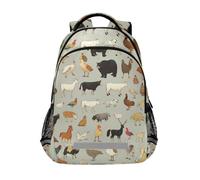 Wzzzsun Animales De Granja Vaca Gallo Patos Mochila Niño y Niña, Mochilas Escolar Grande Reflectante para Infantil Mochila Portátil de Mujer Hombre Viaje