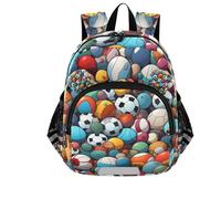 Wzzzsun Pelota Deportiva De Acuarela Fútbol Mochila Infantil Niño y Niña Kindergarten Bolsa Escolar Mochilas Infantiles con Correa 3-6 Años de Viaje
