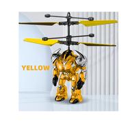 (X-Amarillo) Robot volador Mech Warrior con detección inteligente, suspensión luminiscente y detección