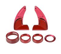 X AUTOHAUX 1 Juego Coche Volante Cambio Paleta Extensión Adorno Perilla Cubierta Rojo