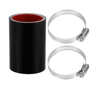 X AUTOHAUX 1 juego de manguera de silicona para coche de 45 mm, diámetro interior de 76 mm, 0 grados, color negro y rojo, manguera de refrigeración universal