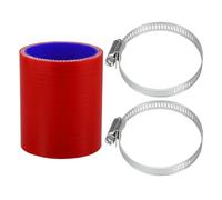 X AUTOHAUX 1 juego de manguera de silicona para coche de 54 mm de diámetro interior de 76 mm de longitud, 0 grados, rojo y azul con abrazaderas, manguera de refrigerante universal