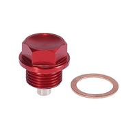 X AUTOHAUX 1 Juego M18 x 1,5 Tornillo Magnético Aceite Drenaje Tapón Sumidero Drenaje Tuerca Rojo