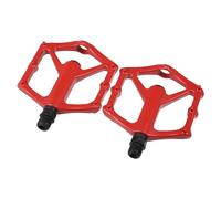 X AUTOHAUX 1 par de pedales de aleación de aluminio para bicicleta, reposapiés plano, universal, color rojo, ajuste universal para ejes de 9/16 pulgadas, bicicleta BMX MTB