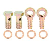 X AUTOHAUX 2 Juegos 12mm Banjo Perno Arandela Kit Bronce Tono Metal para Motocicleta