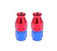 X AUTOHAUX 2 unids 6061 aleación de aluminio AN4 1/4 "0 grados recta giratoria coche manguera final montaje para PTFE combustible aceite línea rojo azul
