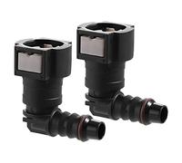 X AUTOHAUX 2 unids coche 3/8 línea de combustible conector rápido línea de combustible tubo de manguera de nylon liberación rápida 90 grados hembra conectar conector para 3/8 a 5/16 ID Nylon Tubing