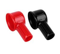 X AUTOHAUX 2pcs 51mm de Largo Manguito Cubierta de Terminal de Batería Negro Rojo de PVC Blando