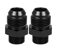 X AUTOHAUX 2uds Negro Macho Ajuste Adaptador Acampanado Unión Acoplador para Coche Auto AN10-M18*1,5