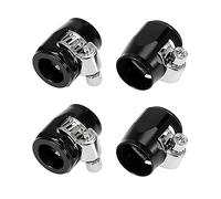 X AUTOHAUX 4 unids AN6 Hex Negro Manguera de Coche Terminador Flexible Abrazadera de Tubería de Goma con Adaptador de Banda de Tornillo para Tubo de Agua de Combustible de Aceite