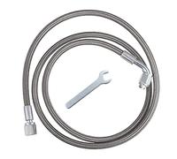 X AUTOHAUX 4AN - Línea de alimentación de aceite turbo de 48 pulgadas, longitud de la línea de alimentación turbo de acero inoxidable trenzado AN4 de 90 grados, extremo de manguera recto,