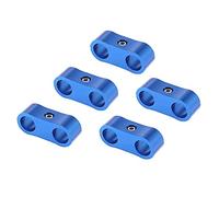 X AUTOHAUX 5 Pcs AN4 Hose Separator Clamp Fuel Line Connector for Oil Fuel Hose Blue
