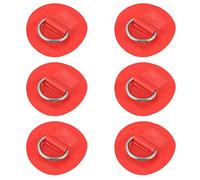 X AUTOHAUX 6 unids 6 cm rojo D anillo parche PVC acero inoxidable forma redonda D anillo almohadilla para tabla de surf inflable barco Kayak canoa cubierta