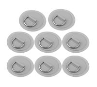 X AUTOHAUX 8 unids 8 cm gris anillo D parche PVC acero inoxidable forma redonda D anillo Pad para tabla de surf inflable barco kayak canoa cubierta
