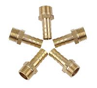 X AUTOHAUX Adaptador de Púa para Manguera de Latón de Macho NPT de 1/4" xManguera de 8mm de ID para Coche 5uds