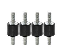X AUTOHAUX Amortiguador Antivibración De Goma M3, Negro, 4 Piezas | Para Compresores Y Motores, Metal, Diámetro 8mm, Altura 8mm, Longitud Rosca 8mm, Silentblock
