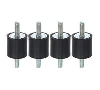X AUTOHAUX Amortiguador Antivibración de Goma M4, Soportes Amortiguadoras Aislador 15x15mm Silentblock para Compresores VV Motores, 4 Piezas