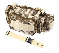 X AUTOHAUX Bolsa delantera para manillar de bicicleta 600D Oxford impermeable universal bicicleta cintura bolsa gran capacidad ciclismo camuflaje beige