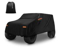 X AUTOHAUX Cubierta de Coche para Jeep Wrangler 2DR 2007-2017, película de Aluminio, Impermeable, protección contra el Sol, Lluvia, Nieve, Granizo, con Cremallera para Puerta del Conductor