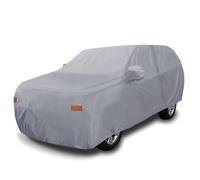 X AUTOHAUX Cubierta de Coche SUV para Chevrolet Tahoe de 4 Puertas 2007-2020 al Aire Libre, Impermeable, Sol, Lluvia, Polvo, Viento, Nieve, 190T PU con Cremallera de Puerta del Conductor, Gris
