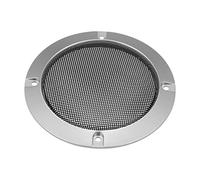 X AUTOHAUX Cubierta De Rejilla De Altavoz 4" Plateado 1Pc Metal Y Plástico