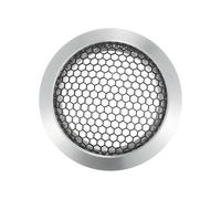 X AUTOHAUX Funda protectora universal para altavoces de coche de 2 pulgadas, de malla, redonda, 5 cm, para altavoz de audio, subwoofer, hierro, aleación de aluminio, tono plateado, negro, paquete de 1