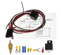 X AUTOHAUX Kit de relé de ventilador eléctrico con sonda de rosca de 185'F On-175'F Off Thread-in Sonda 40A Radiador eléctrico Ventilador de refrigeración Kit de instalación de cableado impermeable