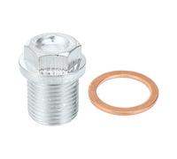 X AUTOHAUX Tornillo de tapón de drenaje de aceite de motor de acero M18 x 1.5 con anillo de sellado para Volvo XC60 XC90 S90 S70 C70 para Ford Focus tono plateado
