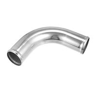 X AUTOHAUX Tubo de aleación de aluminio OD 2.5" 63mm Longitud de la pata 4" 100mm Tubo de intercooler de 90 grados de codo de entrada de aire en tono plateado para automóvil