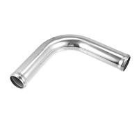 X AUTOHAUX Tubo de aleación de aluminio OD de 38 mm de longitud de la pierna de 100 mm, tubo de intercooler de 90 grados, codo de entrada de aire, tono plateado para coche