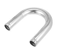 X AUTOHAUX Tubo intercooler de aleación de aluminio OD de 1 pulgada, 25 mm, longitud de la pata: 100 mm, tubo de admisión de aire en forma de U, codo curvado de 180 grados, tono plateado para coche
