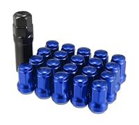 X AUTOHAUX Tuerca Heptagon para rueda de coche M12 x 1.5, tornillos de bellota de 32 mm, 21 unidades, color azul