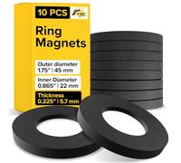 X-bet MAGNET 10pcs Ceramic Ring Magnets, Y30 Grade, OD1.75*ID0.865*T0.225 OD44.45*ID21.97*T5.71mm