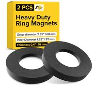 X-bet MAGNET 2 imanes de anillo de ferrita, grado Y30 - OD2,35 x ID1,25 x 10 mm (OD59,69 x ID31,75 x 10 mm)