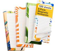 X-bet MAGNET Bloc de notas magnético para refrigerador, paquete de 4 unidades, 30 hojas, papel doble engomado de 70 g con impresión a color