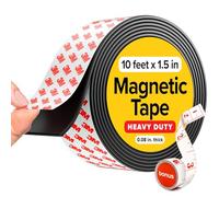 X-bet MAGNET Cinta magnética flexible - Tira magnética ancha de 1.5 pulgadas x 10 pies con fuerte autoadhesivo - Rollo magnético premium para proyectos de bricolaje y manualidades - Imanes adhesivos para refrigerador