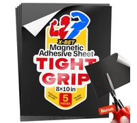 X-bet MAGNET Hojas magnéticas con respaldo adhesivo - 5 piezas cada una de 8" x 10" - Papel magnético flexible con fuerte autoadhesivo - Hojas magnéticas adhesivas para imanes de fotos e imágenes
