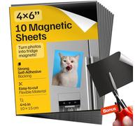 X-bet MAGNET Hojas magnéticas con respaldo adhesivo - Cada una de 4" x 6" - Papel magnético flexible con fuerte autoadhesivo - Hojas magnéticas adhesivas para imanes de fotos e imágenes