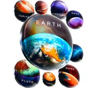 X-bet MAGNET Imanes Decorativos para Nevera - Imanes de Cristal para Nevera - Lindos imanes de Nevera para Oficina y Cocina - Suculentos imanes de Pizarra Blanca para taquilla (Planeta)