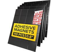 X-bet MAGNET Imanes hiperadhesivos con respaldo adhesivo, cuadrados magnéticos fuertes para pizarra, nevera, manualidades, calcomanías fáciles de cortar para planificación y organización, 110 unidades