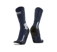 X-BIONIC 4.0 Trek X Calcetines de Merino Unisex para Senderismo y Montañismo - Control Avanzado de la Humedad, Estabilización del Pie y Control de la Temperatura - Azul medianoche/blanco ártico, 42-44