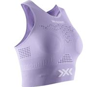 X-Bionic Energizer 4.0 Fitness Crop Top para Mujer - Control climático óptimo con Esfera biónica 3D, Soporte Fort-X para el Pecho, Movilidad Total de los Brazos, gestión del Sudor - Lavanda/Blanco, L