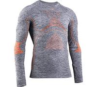 X-Bionic Energy Accumulator 4.0 Melange Shirt Round Neck Long Sleeves Men Capa De Base Camiseta Funcional, Hombre, Grey Melange/Orange, L