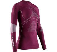 X-Bionic Energy Accumulator 4.0 Shirt Round Neck Long Sleeves Women Capa De Base Camiseta Funcional, Mujer, Plum/Pearl Grey, XS