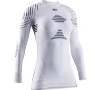 X-Bionic Invent 4.0 Camisa de Cuello Redondo y Mangas largas para Hombre, Ideal para Deportes de Invierno, termorregulación óptima y compresión Ligera - Blanco/Negro, XS