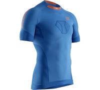 X-Bionic Invent 4.0 Camiseta de Running Speed para Hombre, Alta Tecnología con Control Climático para Corredores Ambiciosos, Mayor Confort y Regulación de la Temperatura - Verde Azulado/Naranja, S