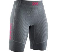 X-Bionic Invent 4.0 Running Shorts Wmn, Pantalón Corto, Mujer, Dolomite Grey Melange/Neon Flamingo, L